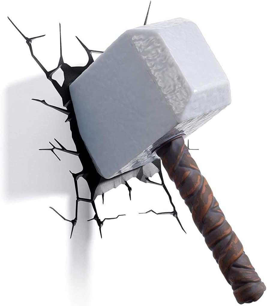 Wall lamp - Marvel Thor Hammer 3D LED Light (Color : A)