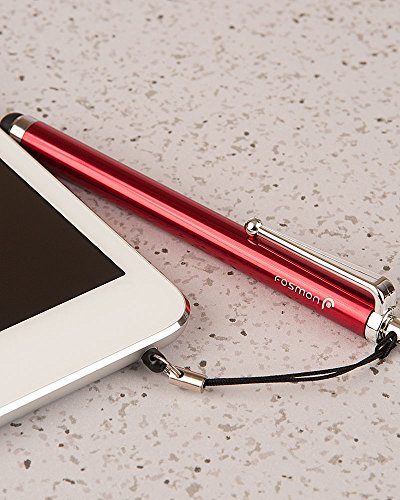 Fosmon Trio Capacitive Tip Stylus Pack for Kindle Fire, Apple iPhone, iPod Touch, iPad, HTC, Samsung & Motorola Android Phones (Black, Silver, Red)