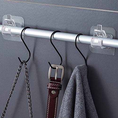 OMJMYY 8 x Curtain Hooks without Drilling Self-Adhesive Curtain Rod without Drilling for Hanging Curtains or Towel Rail 6 x 6 cm