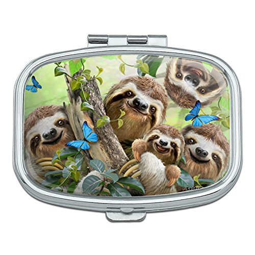 Sloth Family Selfie Rectangle Pill Case Trinket Gift Box