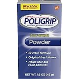 PoliGrip Super Denture Adhesive Powder, Extra Strength 1.6 oz Container (Pack of 6)