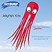 Skyborn Red Alien Jellyfish Kites With Flying Winder And 200 Feet Of Line - Huge (8.5 feet x 2 feet) Excellent Flyer - Beautiful Design And Colors - Top Quality Materials And Construction