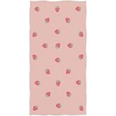Naanle Lifelike Red Little Strawberry Pattern Soft Guest Hand Towels Multipurpose for Bathroom, Hotel, Gym and Spa (16" x 30")