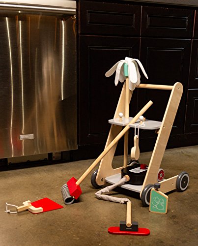 MMP Living Pretend Play Cleaning Cart - 7 Pieces, Wood