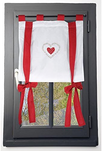 Lovely Casa Verona Curtain, Cotton, red, 45x100 cm