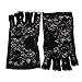 ABC(TM) Women Party Sexy Mittens Fingerless Style Dressy Lace Gloves (Black)