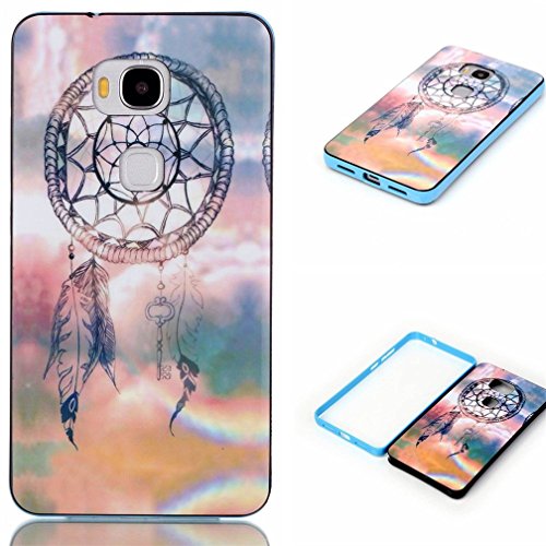 Huawei Honor 5X Cellphone Case,Honor X5 TPU Cover,Huawei GR5 Hard Case,Hybrid Slim Soft Back Cas 2in1 Rigid Plastic Shell + TPU Daul Layer for Huawei Honor 5X Cover Case-Campanula#2