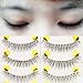 5 Pairs Handmade Natural Soft False Eyelashes Fake Eyelashes with Adhesive-natural Cross Short Style