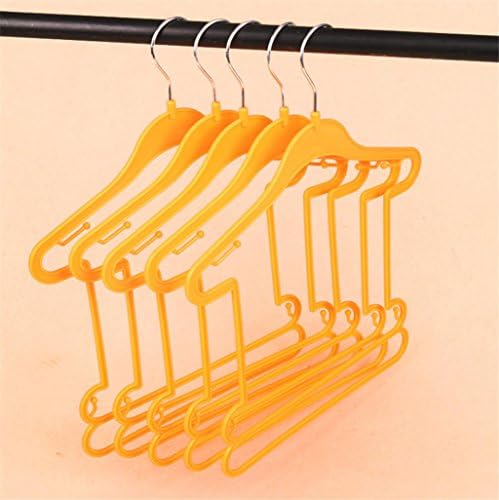 WWZY Children's Clothes Hangers Plastic Conjoined Flexible Multi Purpose Portable Clothing Drying Racks (pack of 20) , yellow , 252938.5cm