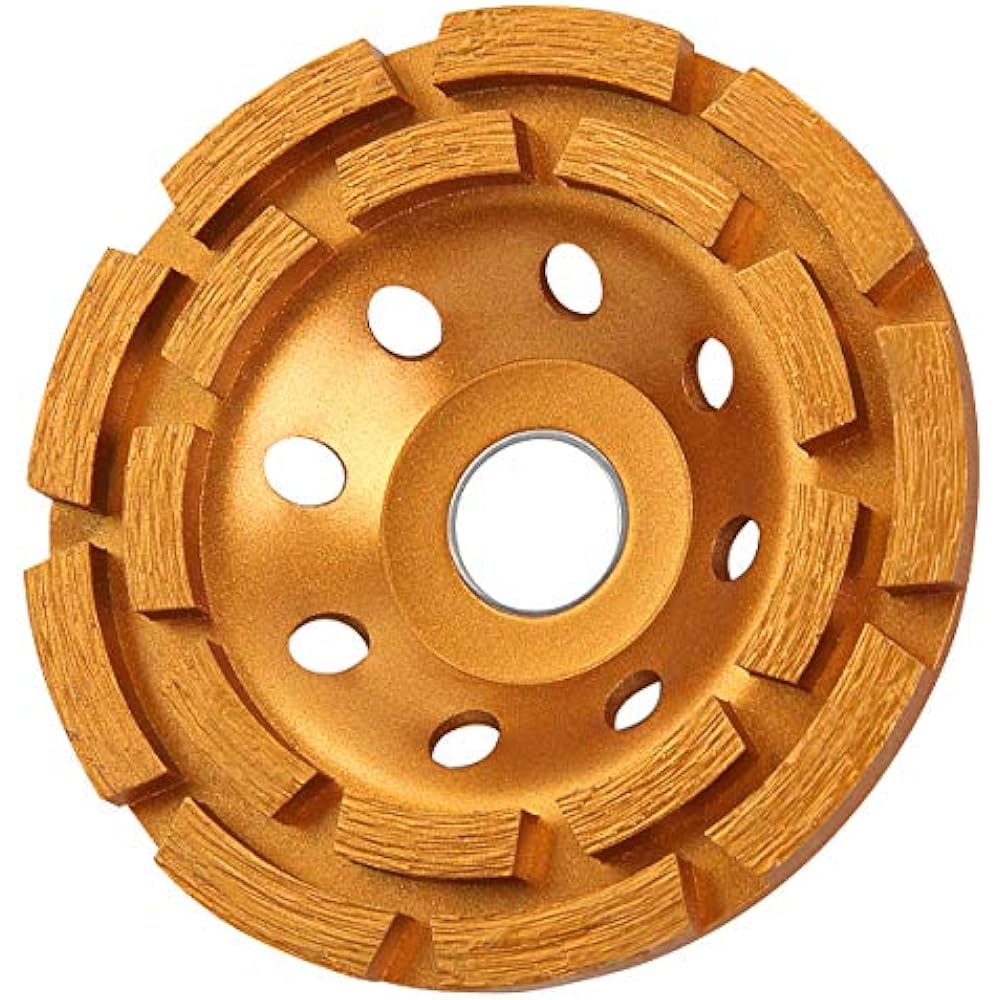 644030 41/2Inch Double Row Diamond Cup Grinding Wheel Gold Industrial