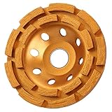 KSEIBI 644030 4-1/2-Inch Double Row Diamond Cup Grinding Wheel Gold for Angle Grinder Polishing and Cleaning Stone/Cement/Marble/Rock/Granite/Concrete
