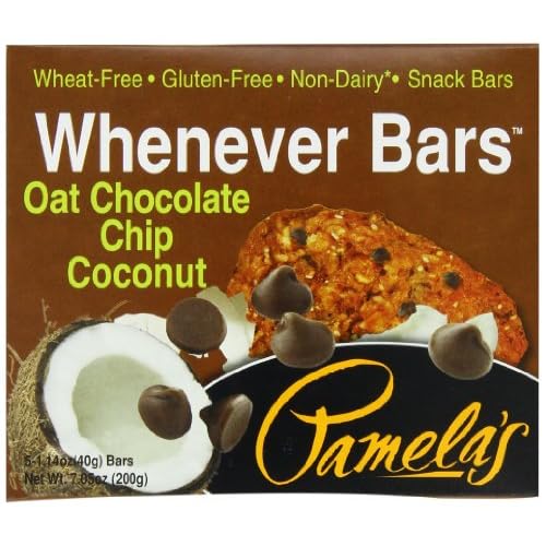 Pamela's Products Wheat Free & Gluten Free Whenever Bars Oat Choc Chip Coconut, 5 Count Box, 7.05-Ounce (Pack... image