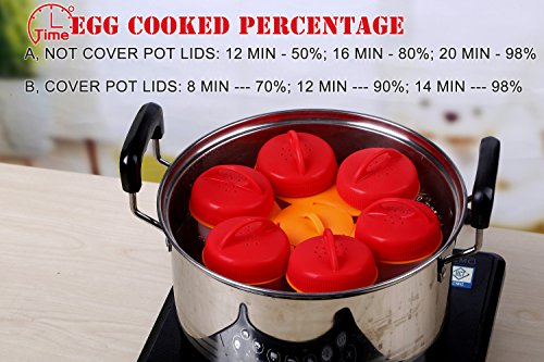 Egg Cooker & holder,Egg Cooker 6pack, Newest upgrade, Boiled Eggs No shell, BPA Free, Boiled, Steamer, Non-Stick Silicone, Pls watch seller video-As seen On TV1