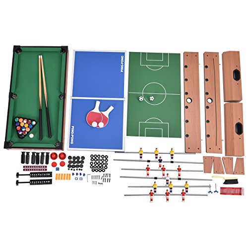 USA_BEST_SELLER 4 in 1 Multi Game Swivel Steady Combo Game Table Hockey Soccer Foosball Pool Tennis Table - Thumbnail 4