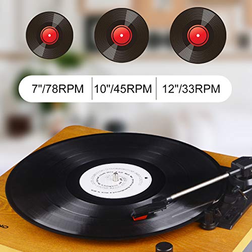 Record Player Turntable 3-Speed Record Player with Speaker Vintage Style Vinyl Record Player MP3 Recording