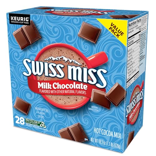 SWISS MISS MILK CHOCOLATE HOT COCOA KEURIG SINGLE-SERVE K CUP PODS, 28 COUNT