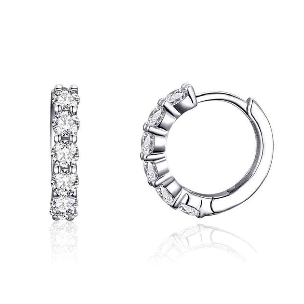 Snowflake Love Ear Stud Earrings Sterling Silver with Swarovski Crystal Dangle Earrings Leverback Earrings For Girl's Birthday Valentine's Day Best Gift Women Fashion Jewelry (C)