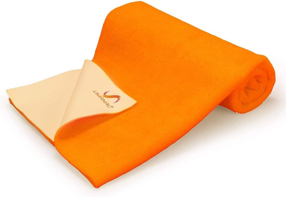 Umanac Baby Waterproof Crib Sheet, Bed Pad, Bed Wetting Underpads, Washable, Reusable Baby Bed Mattress Protector for Toddler, Children and Adults Orange, Small (70cm x 50cm): Kitchen & Dining