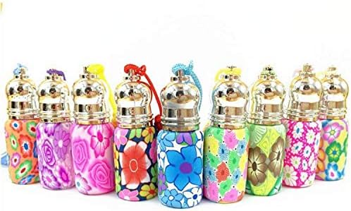 6Ml Empty Vintage Mini Glass Perfume Essential Oil Bottle Flower Roll On Roller Automobile Pendant Essential Oil Jewelry Pendant