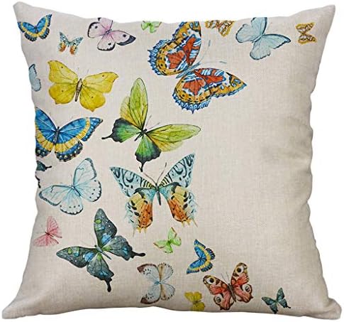 Pillow Cases - 40x40cm - Butterfly Pattern - Throw Cushion Cover Fashion Pillowcase with Hidden Zipper for Home Sofa Decor (D)