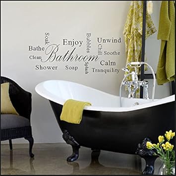 Grosser Wandtattoo Fur Badezimmer Vinyl Dunkelgrun 1000mm H X 2200mm W Xl Amazon De Kuche Haushalt