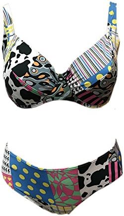 Nautical Surf Women's Plus Size Two-Pieces Bikini Set Sweamwear (12-14, multicolored)