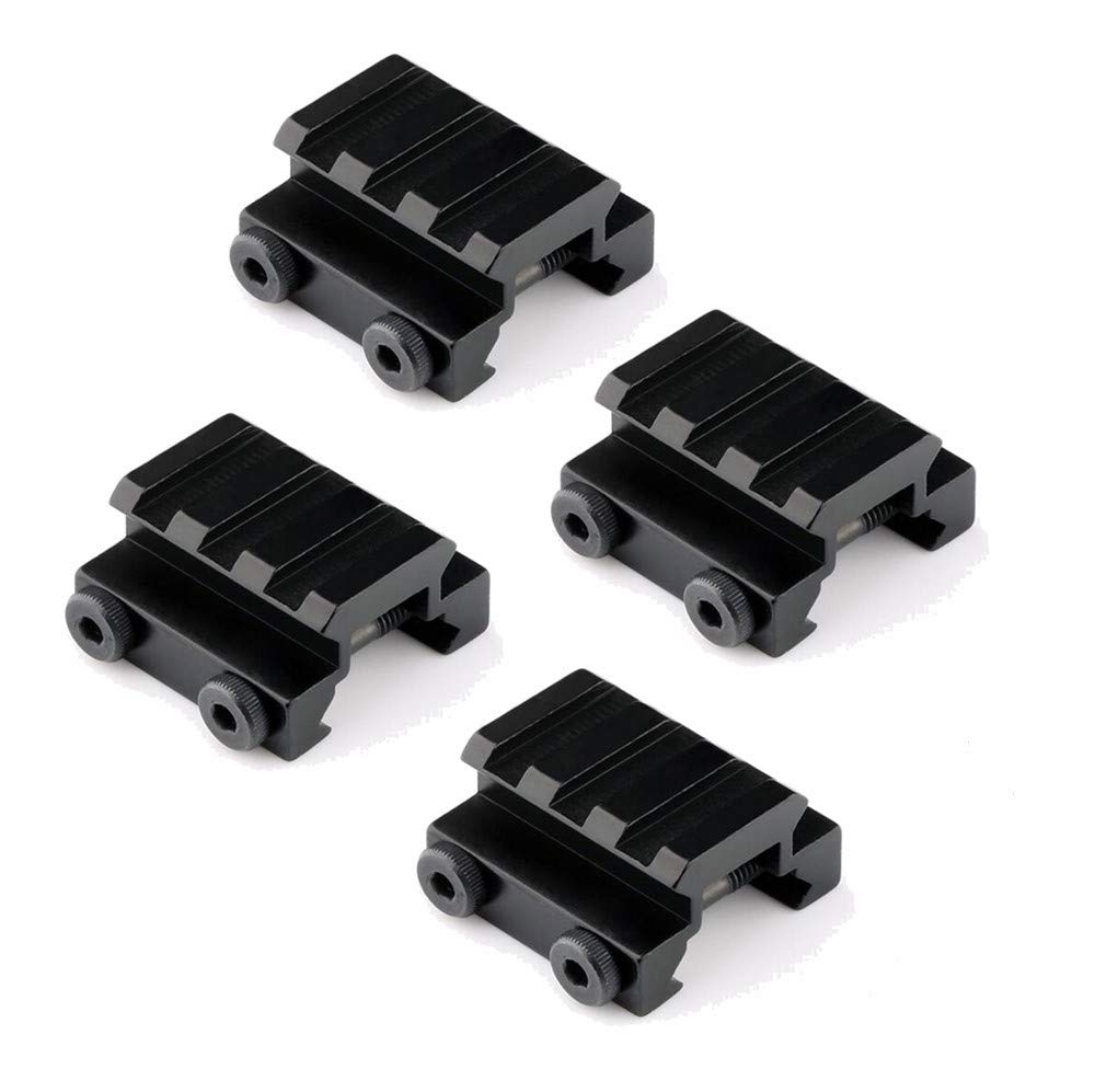 4X Short Riser Rail Mount, 3 Slots Low Profile Picatinny Weaver Sight Scope Rail Riser Mount Scope Mount Rail Accessories