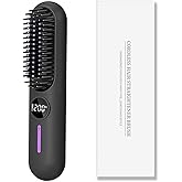 Beard Straightener for Men, Cordless Heated Beard Brush, Portable Beard Hot Combs, Ionic Hair Straightener Brush with 7 Temp Settings, Hot Comb for Home Travel