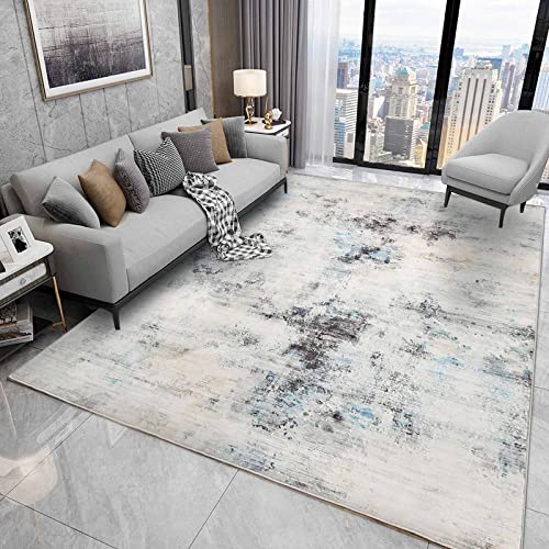 Calore - Tapetes Modernas Alfombras Abstractas Suaves para Sala de Estar/Recámara/Cocina y Comedor, Alfombra de Pelo Mediano para Decoración del Hogar (Gris 9, 6.5 ft x 9.8 ft (200×300cm))