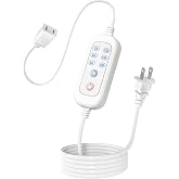 Timer with Extension Cord for Indoor Lights, 1 Pack, 24h Auto Cycle Timer | 6 Options, Daily Repeat Power Switch for - Grow light, Reptile Tank Lamp, Aquarium Light, Christmas Light, Holiday Light