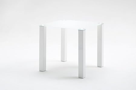 Robas Lund, Tisch, Esszimmertisch, Glastisch, Hanna, Hochglanz/weiß, 80 x 76 x 80 cm, HA80HWGW
