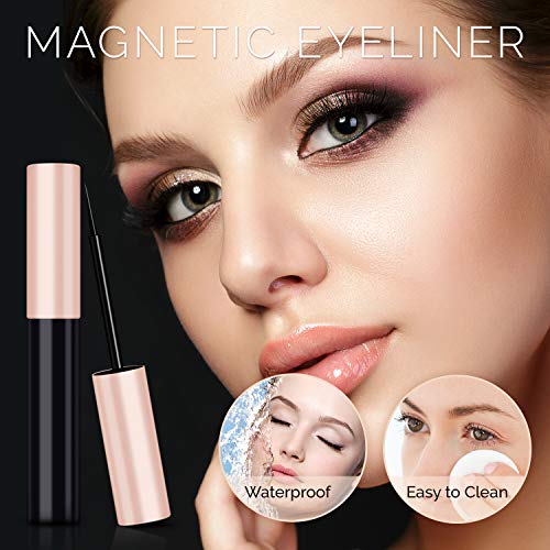 Raviio Eyelashes With Eyeliner Kit, 3D 6D 10 Pairs Natural Look Eyelashes, No Glue