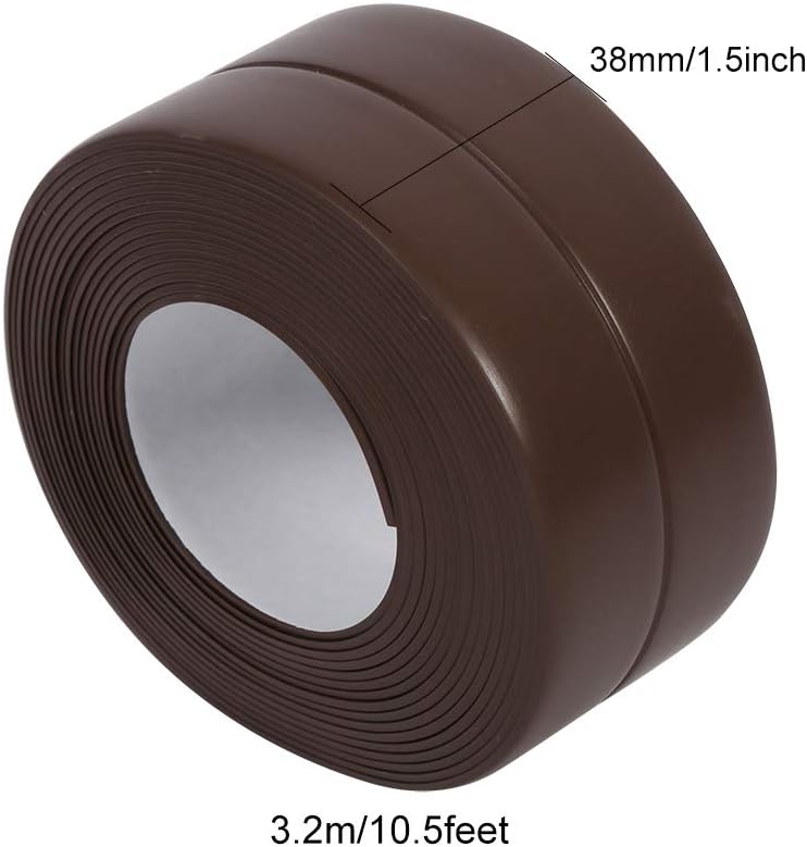 3.2M Length Wall Caulk Strip Self Adhesive Tub Bath And Wall Sealing Strip Sink Basin Trim Kitchen(38mm*3.2M-Brown) - Image 4