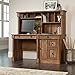 Sauder Palladia Computer Desk with Hutch, Home Office Desk with Drawers, File Cabinet Storage Drawer, Cable Management, Keyboard Tray, in Vintage Oak finish