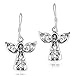 AeraVida Guardian Angel of Love Filigree Sterling Silver Dangle Earrings, 16x30mm