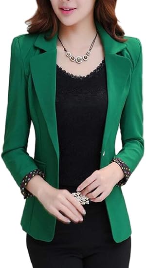 Amazon Gawaga 女性のラペル1ボタンファッションは フォーマルなブレザーのスーツジャケットを着用する コート ジャケット 通販