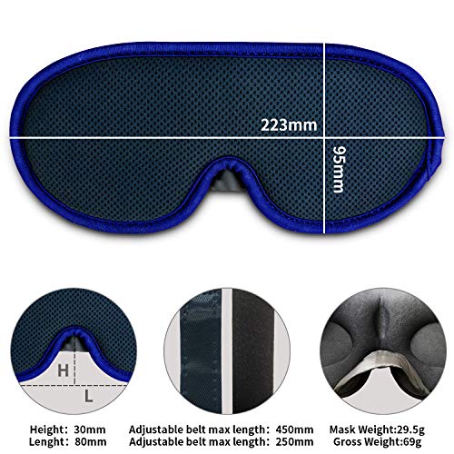 Sleep Mask,Sleeping Mask,Eye Mask for Sleeping Women & Men,Eye Covers,Upgrade 3D Design & Ultra Soft Breathable with Adjustable Strap,100% Blackout Eye Masks,Blindfold for Completely dark Hohiyo-Black