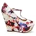 DREAM PAIRS HEIGHT Womens Mary-Jane T-Strap Wedge Platform Pumps Shoes Floral Size 10