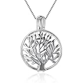 LGSY 925 Sterling Silver Tree of Life Cage Pendants Crafting Charm for DIY Necklace Bracelet Jewelry Making