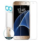 Galaxy S7 Screen Protector, Maxboost [Liquid Skin] Samsung Galaxy S7 Screen Protector [Ultra Soft] Thin Film Set - FULL Front+Back Film and Case Compatible Front Film [DO NOT FIT Galaxy S7 EDGE]