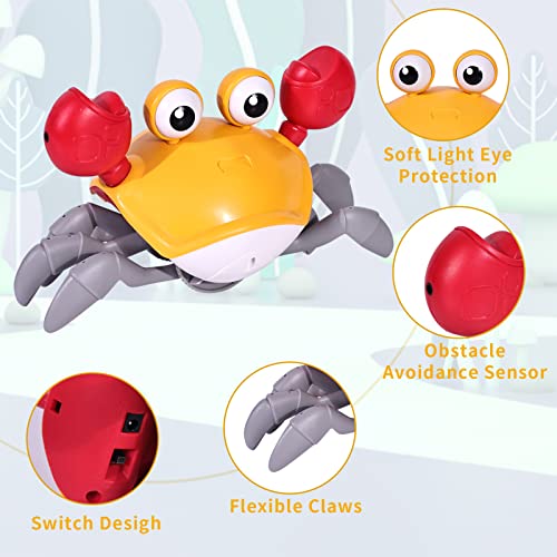 DLHSHOW Crawling Crab Baby Toys,Tummy Time Toys, Crab Walking Dancing