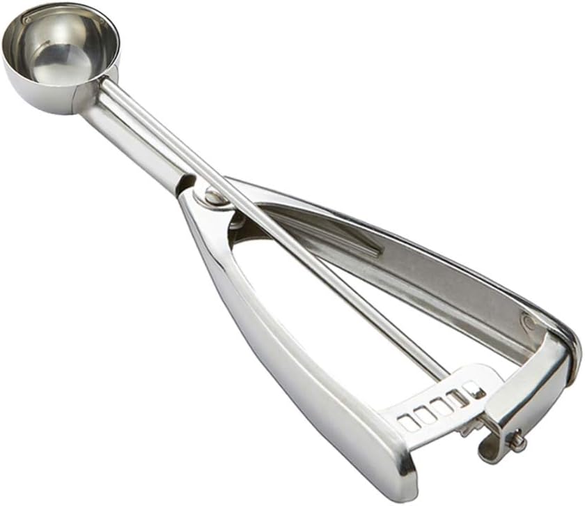 Mini Cookie Scoop, 0.7 Tbsp/ 2 Tsp/ 10 ml, 1 3/16 inch/ 30 mm Ball, Mini Ice Cream Scoop with Trigger, 18/8 Stainless Steel