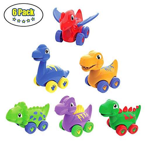 LUKAT Baby Dinosaur Toys for 1-2-3 Year Old Toddlers Pull Back Dino Car Toys for Boys and Girls Infants Mini Animal Toys for Kids ( 6-Pack ) - Thumbnail 7