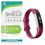 [6-PACK] RinoGear for Fitbit Alta HR Screen Protector [Active Protection] Full Coverage Flexible HD Crystal Clear Anti-Bubble Film