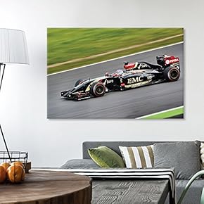 Canvas Wall Art Sports Theme - Auto Racing Car - Giclee Print Gallery Wrap Modern Home Art Ready to Hang - 12x18 inches