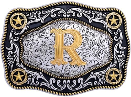 New Heart Belt Buckle Gold Letter T Western Cowgirl Rodeo Silver Tone Initial Letter  main image 2