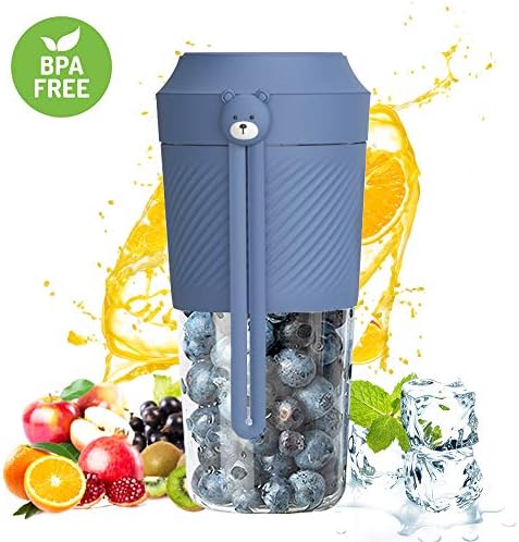 ALL JOINT Portable Juice Blender Mini Handy USB Rechargeable Fruit Mixer Cup Smoothies 10oz Home Outdoor Travel Juicer BPA Free (Blue)