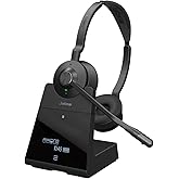 Jabra Engage 75 SE (Second Edition) DECT Wireless Dual-Ear Headset, Black | Wireless Performance, Advanced Noise-Cancelling Microphone, All Day Battery Life, Ideal For Office And Call Center