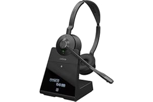 Jabra Engage 75 SE (Second Edition) Wireless Headset, Dual-Ear – Telephone Headset with Industry-Leading Wireless Performance, Advanced Noise-Cancelling Microphone, All Day Battery Life - Black