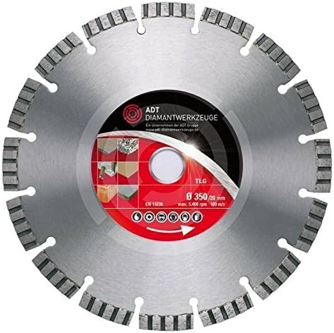 TLG Premium Diamond Cutting Disc ø 400/20 mm Bore for Natural and Artificial Stone, Ceramic, Amierten Concrete Building Materials with 10 mm Turbo Segment